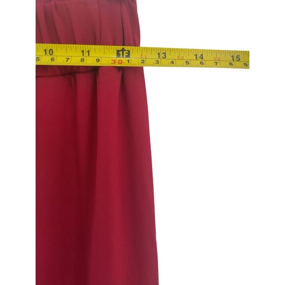 Women's Red Wide Leg Pants with Overlay Front Design, Size M, NWOT - Picture 7 of 7